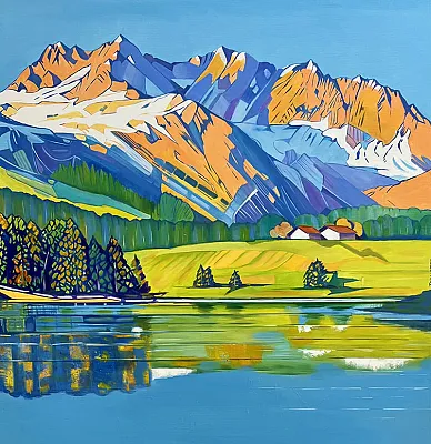 Hintersteiner See II Öl auf LW  80x80cm