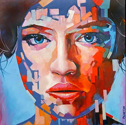 Stefanie Öl auf Leinwand 100x100cm